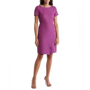 Tahari ASL Purple Short Sleeve Dress